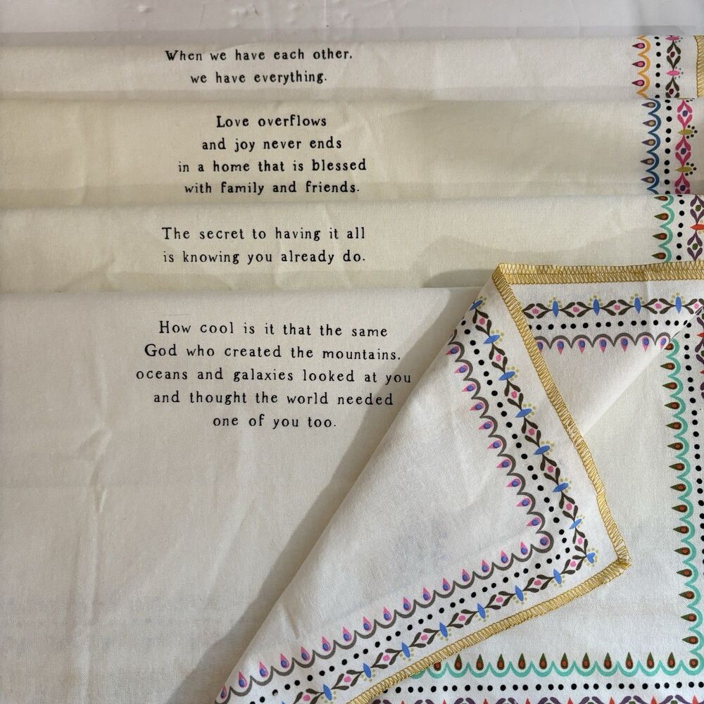 Natural Life Dresser Scarf Handkerchief Boho Bandana Inspirational lot of 4